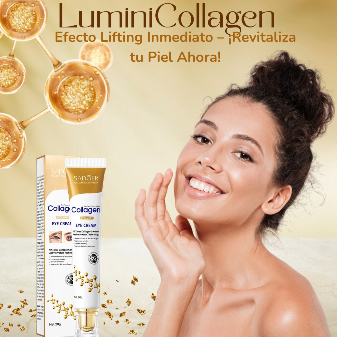 ¡LuminiCollagen- Sadoer Crema Contorno de Ojos Anti-Edad, Anti-Ojeras, Reafirmante e Hidratante de la Piel con Retinol y Colágeno!